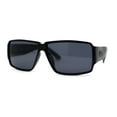 thumbnail image 1 of Locs Oversized Mirror Lens Thin Plastic Gangster Rectangle Sunglasses Matte Black, 1 of 4