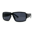 thumbnail image 1 of Locs Oversized Mirror Lens Thin Plastic Gangster Rectangle Sunglasses Shiny Black, 1 of 4