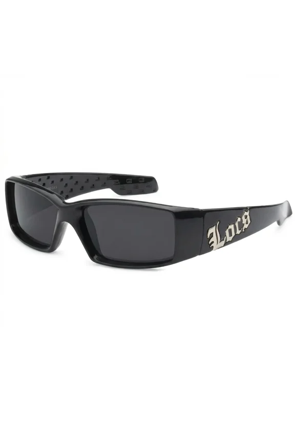 Locs Rectangular Gangster BLACK Sunglasses Men's Designer Cholo Shades New