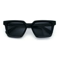 thumbnail image 1 of Locs Retro Beveled Frame Horn Rim Rectangle Gangster Sunglasses Black Blue - Black, 1 of 7