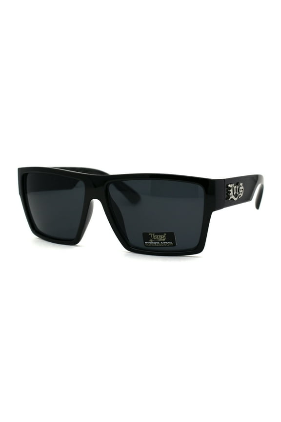 Locs Squared Rectangular Cholo Gangster All Black Sunglasses