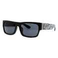 thumbnail image 1 of Locs Sunglasses Hardcore Shades Matte Black Rectangular Skull Graffiti Art UV400, 1 of 4
