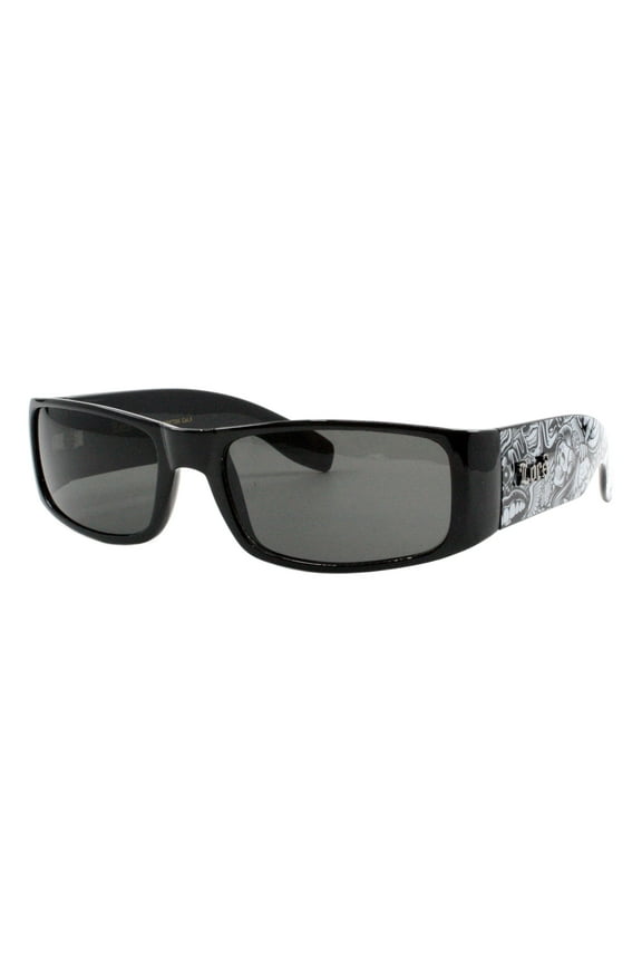Sunglasses Hardcore Shades Men's Black Rectangle Graffiti Skull Tattoo Art