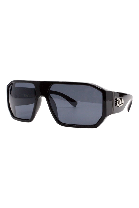 Sunglasses Men's Shiny Black Geometric Square Gangster Hip Hop UV 400