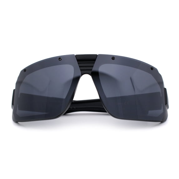 Locs USA Flag Oversized Wrap Around Gangster Plastic Biker Sunglasses [Color Flag - Black]
