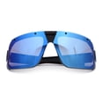 thumbnail image 1 of Locs USA Flag Oversized Wrap Around Gangster Plastic Biker Sunglasses [Matte Black - Blue Mirror], 1 of 7