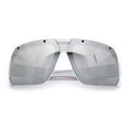 thumbnail image 1 of Locs USA Flag Oversized Wrap Around Gangster Plastic Biker Sunglasses [White - Silver Mirror], 1 of 7