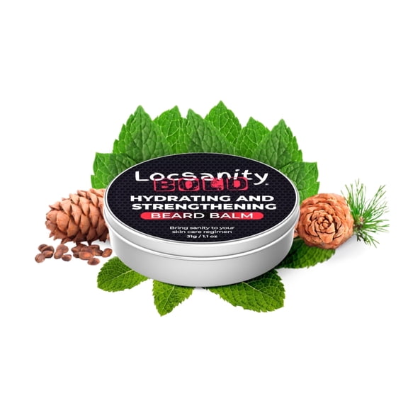 Locsanity BOLD Men's Hydrating Beard Balm, Strengthening Facial Hair Care, 2 oz