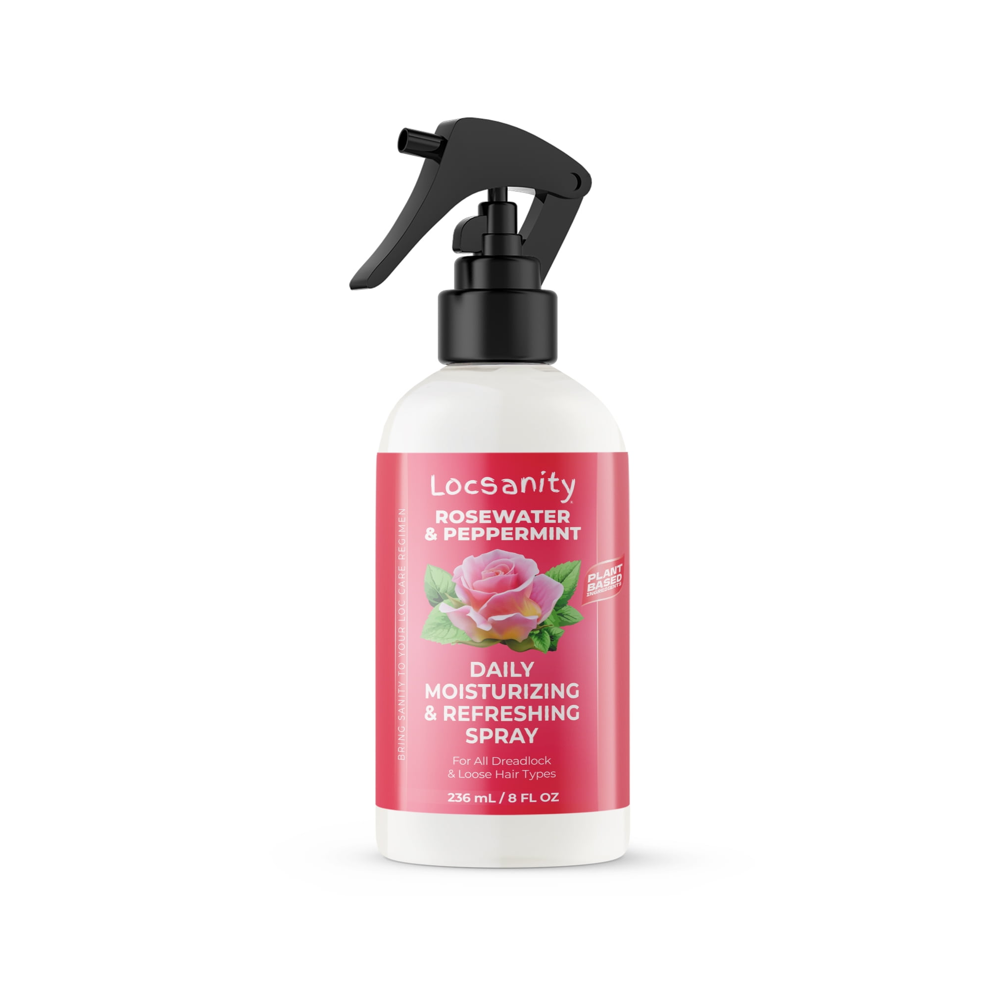 Locsanity Daily Moisturizing Refreshing Spray for Locs, Dreadlocks Rose Water and Peppermint