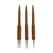 Locsanity Dreadlocks Crochet Needle Set with Bamboo Handles, Single, Double and Triple Crochet Hooks, 3 Piece
