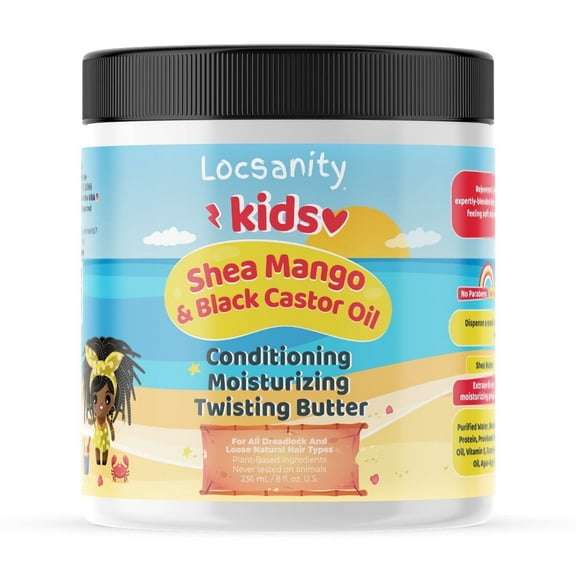 Locsanity Kids Shea Mango & Black Castor Oil Conditioning, Moisturizing, Twisting Butter