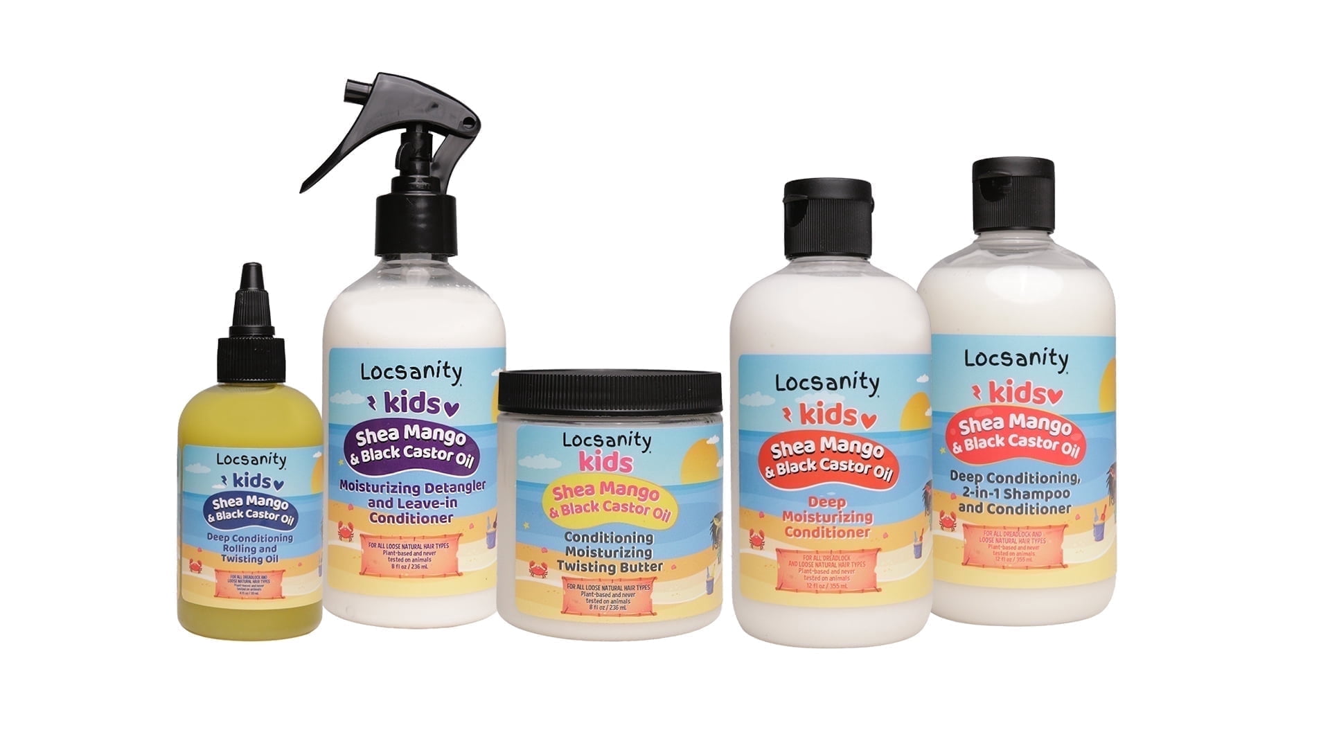 Locsanity Kids Shea Mango & Black Castor Oil Loccare/Haircare Bundle for Locs & Loose Natural Hair