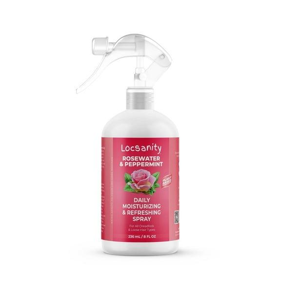 Locsanity Pure Rosewater Hair and Facial Spray – 8 oz Daily Moisturizing & Refreshing Mist for Hydrated, and Balanced Hair