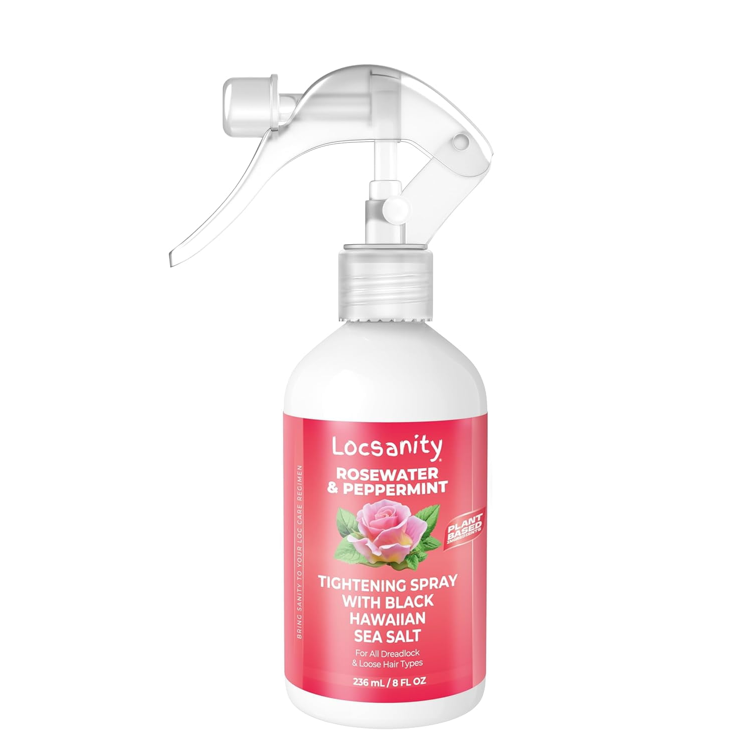 Locsanity Rosewater Peppermint Moisturizing and Tightening Spray Mist w/Black Hawaiian Sea Salt