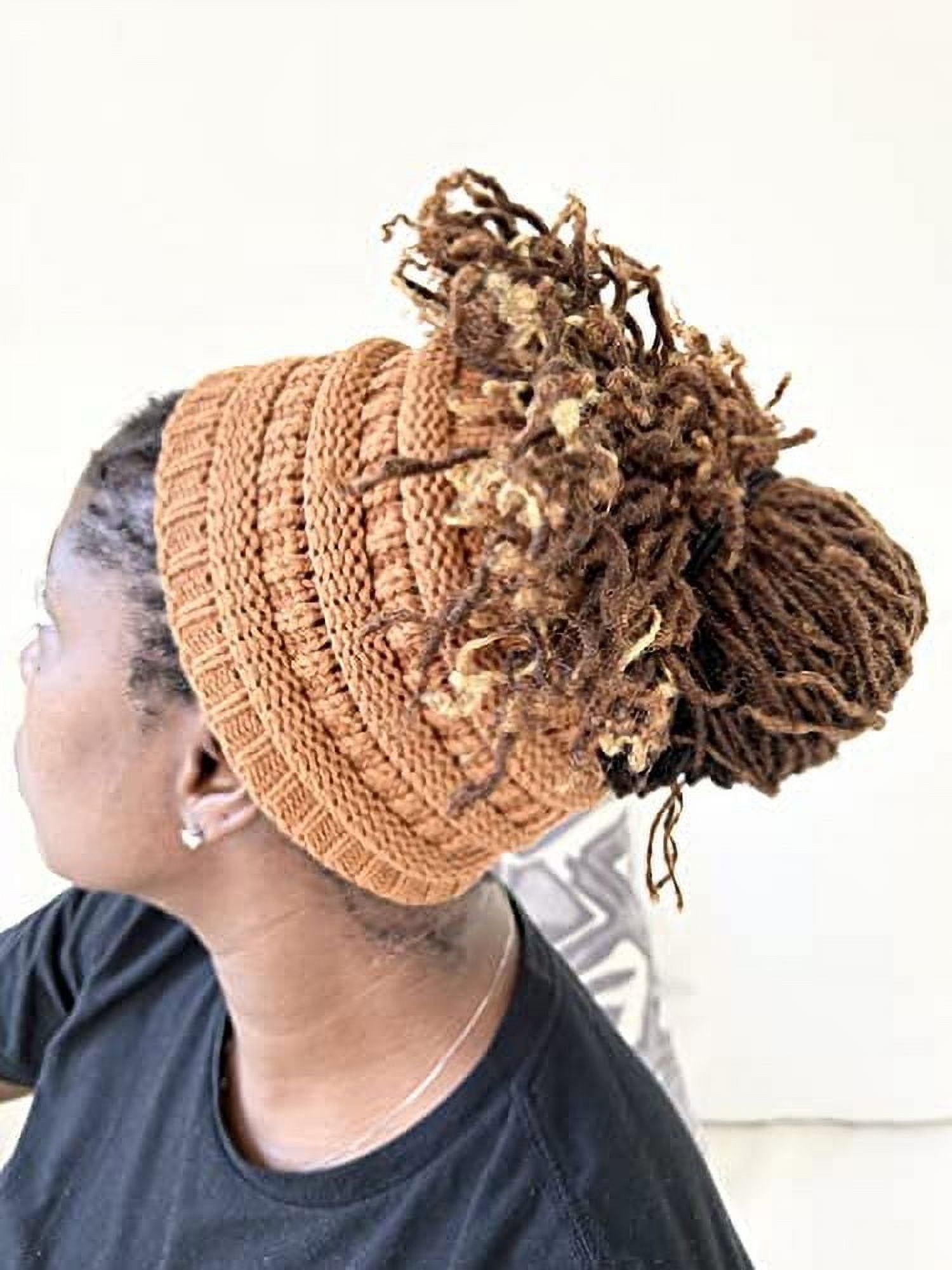 Locsanity Satin Lined Knit Winter Headband Beanie Dreadlocks