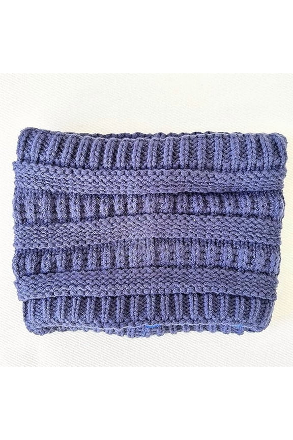 Satin-Lined Knit Winter Headband Beanie Soft & Stretchy Cold-Weather Hair Accessory for Dreadlocks, Locs, Sisterlocks & Natural Hair Navy Blue