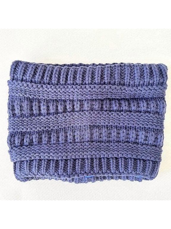 Unisex Knit Beanie, Satin Lined, Navy Blue, One Size