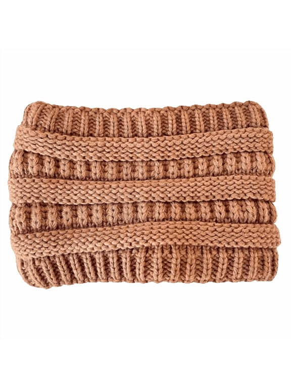 Satin-Lined Knit Winter Headband Beanie Ideal for Locs, Natural Hair, Braids & More Soft, Stretchy & Protective Cold-Weather Accessory (Tan)