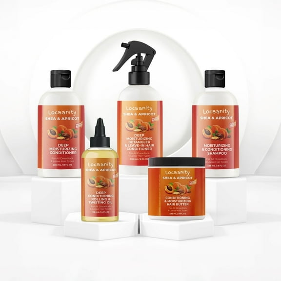Locsanity Shea & Apricot Loose, Natural, Conditioning and Moisturizing Loose Natural Hair Care Bundle