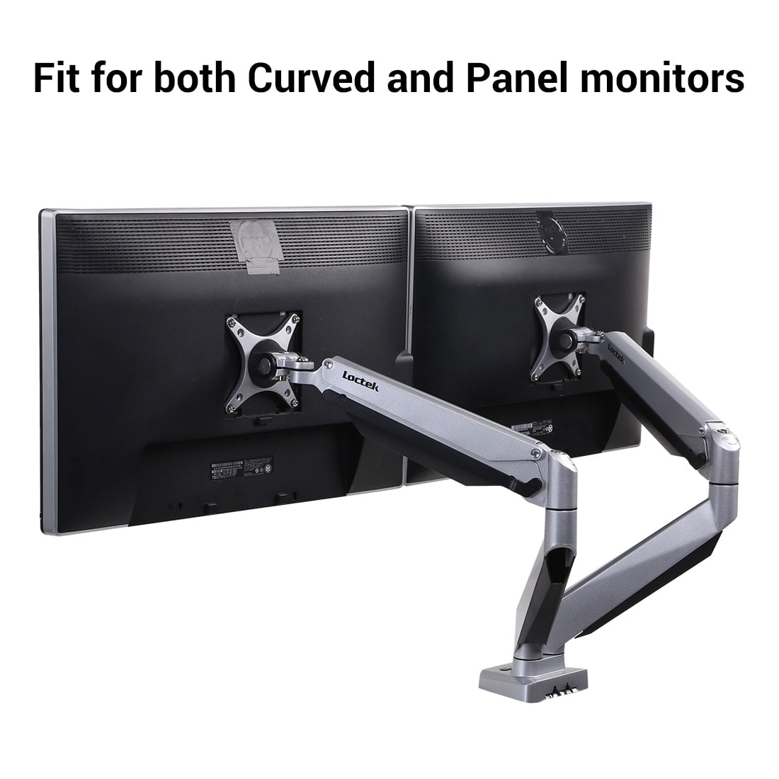 Loctek D7DR Dual Monitor Mount fits for both Curved and Panel 2434