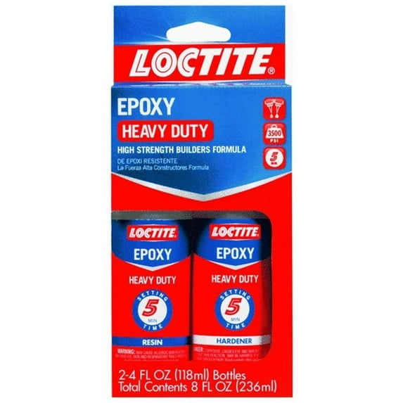 Loctite 1365736 Heavy Duty Epoxy Quick Set 8-Fluid Ounce Bottle 3 Pack
