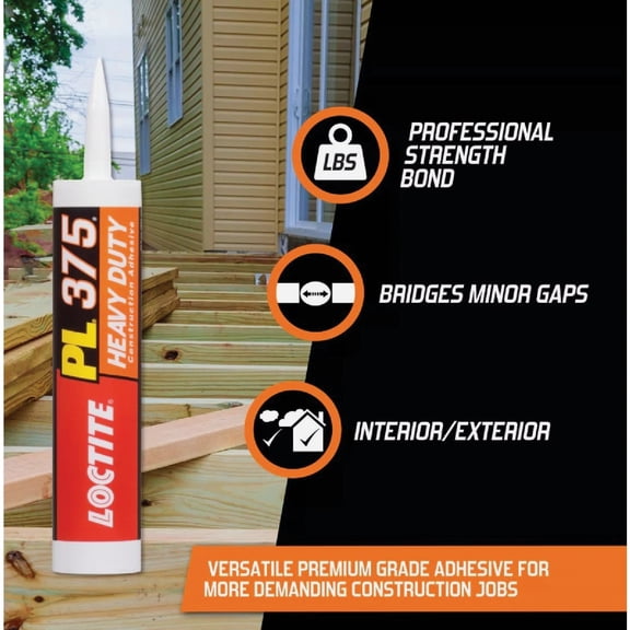 Loctite PL 375 Heavy Duty VOC Latex Construction Adhesive 28-Ounce Cartridge 1390599