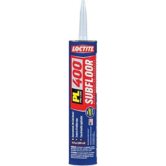 Loctite 1652275-12 PL 400 Subfloor and Deck VOC Construction Adhesive, 10 Ounce Cartridges, Case of 12, White