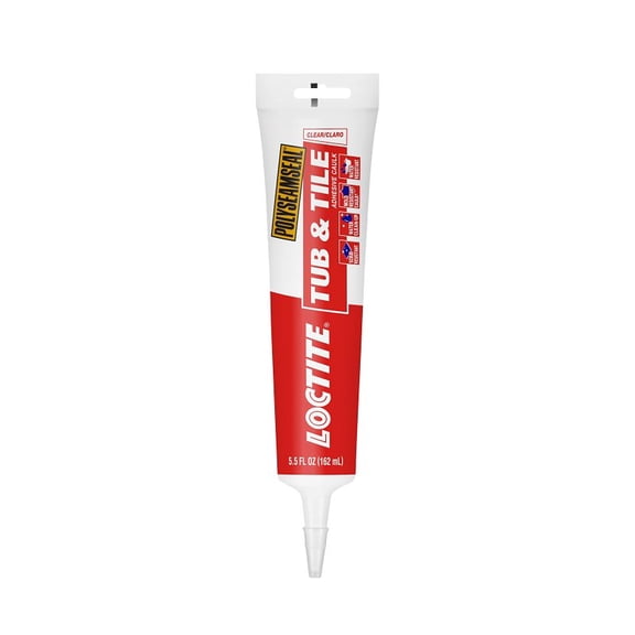 OSI Polyseamseal Tub and Tile Adhesive Caulk - Durable, Multi-Purpose - 1 Tube, 5.5 oz, Clear