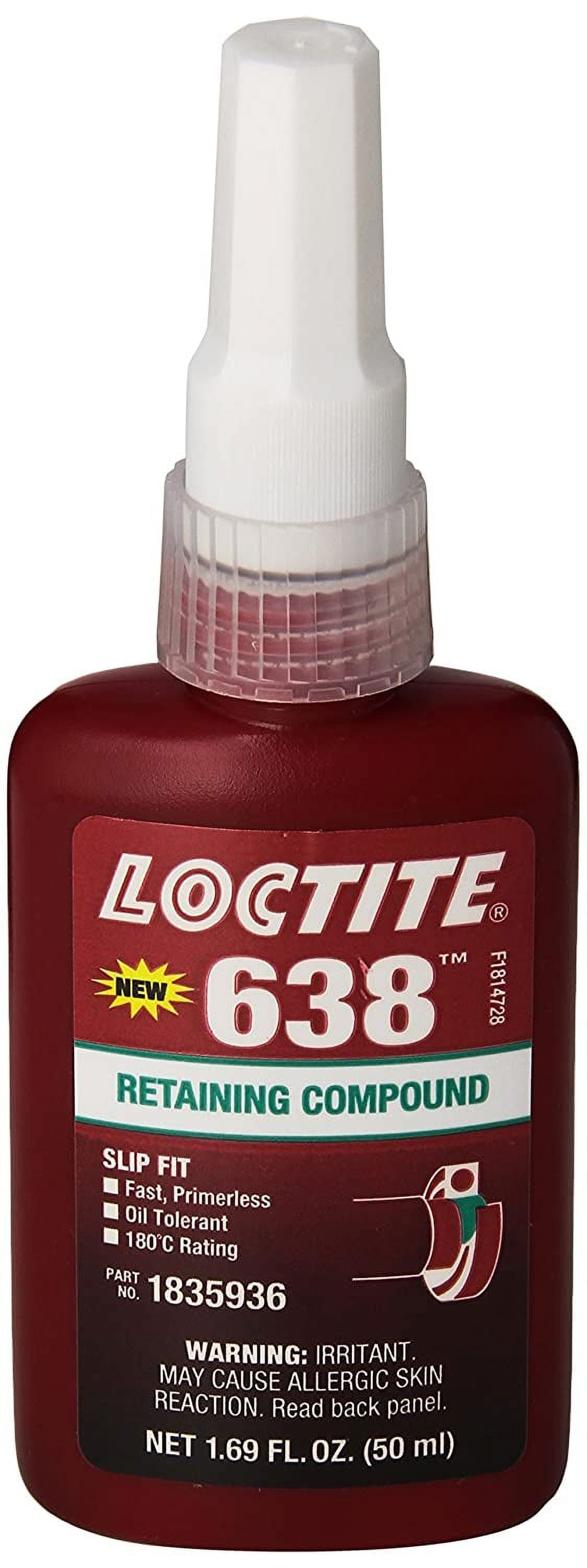 Loctite 21448 Green 638 High Strength Retaining Compound, 50 mL Bottle ...