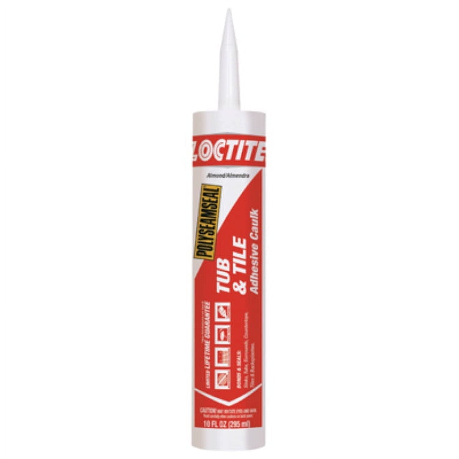 Loctite 2154752 Polyseamseal Tub & Tile Adhesive Caulk, Almond, 10 Oz