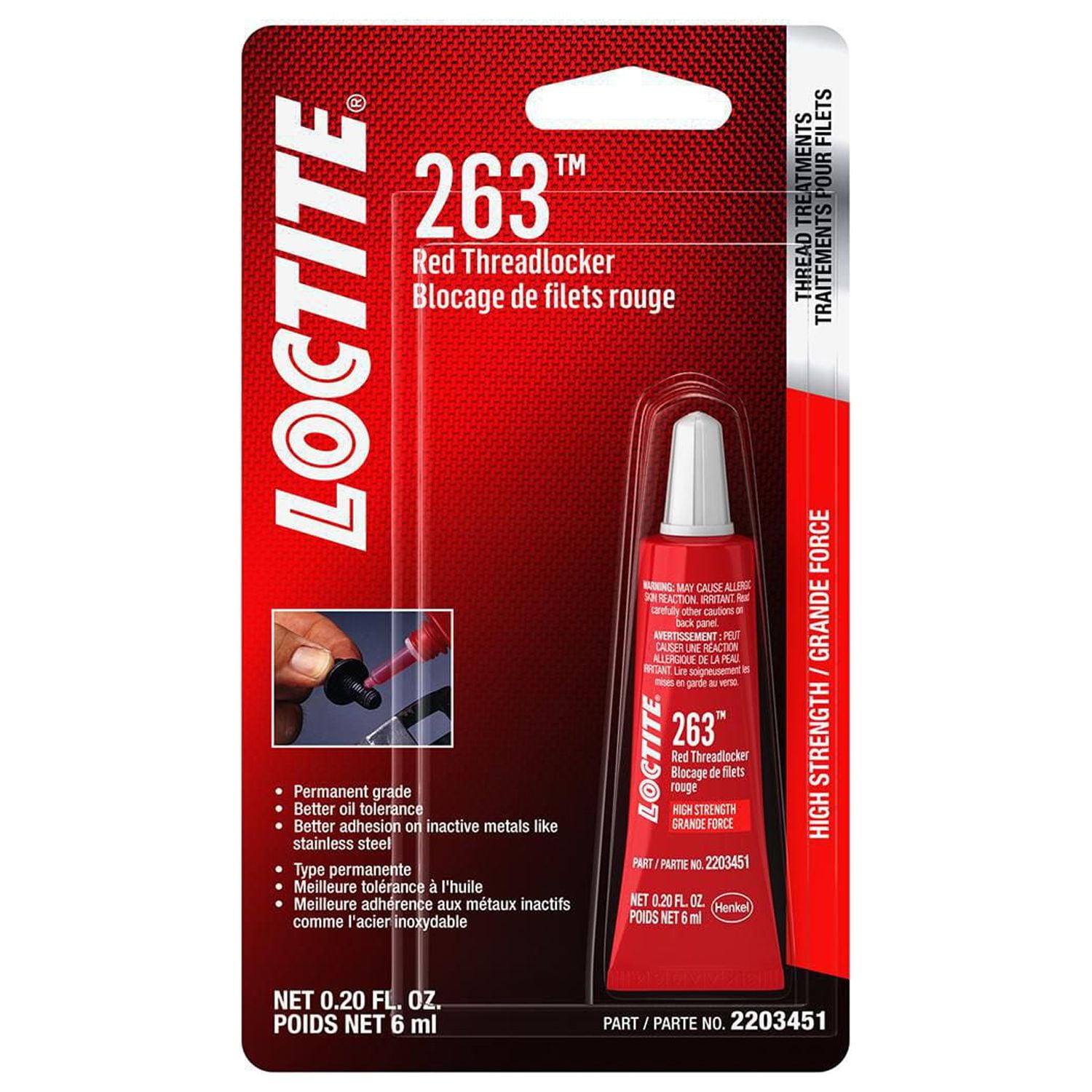 Loctite 263 Threadlocker Red Surface Insensitive 6ml Loctite 263 Threadlocker Red Surface Insensitive 6ml