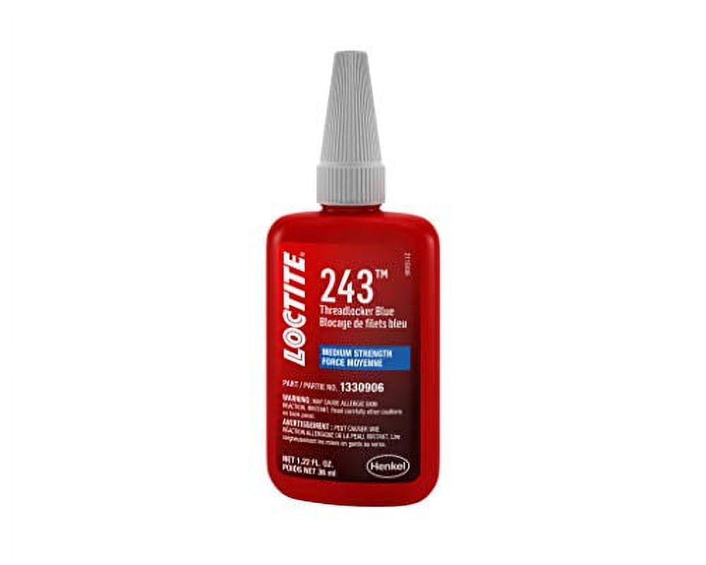 Loctite 243 Blue Medium Strength Hardware Adhesive 0.5 fl. oz. for Active and Passive Metals