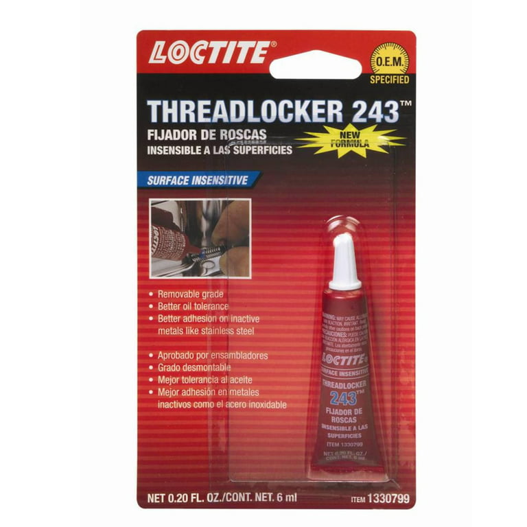 Loctite 243 Oil Resistant Threadlocker Tube - 6 mil - Blue 