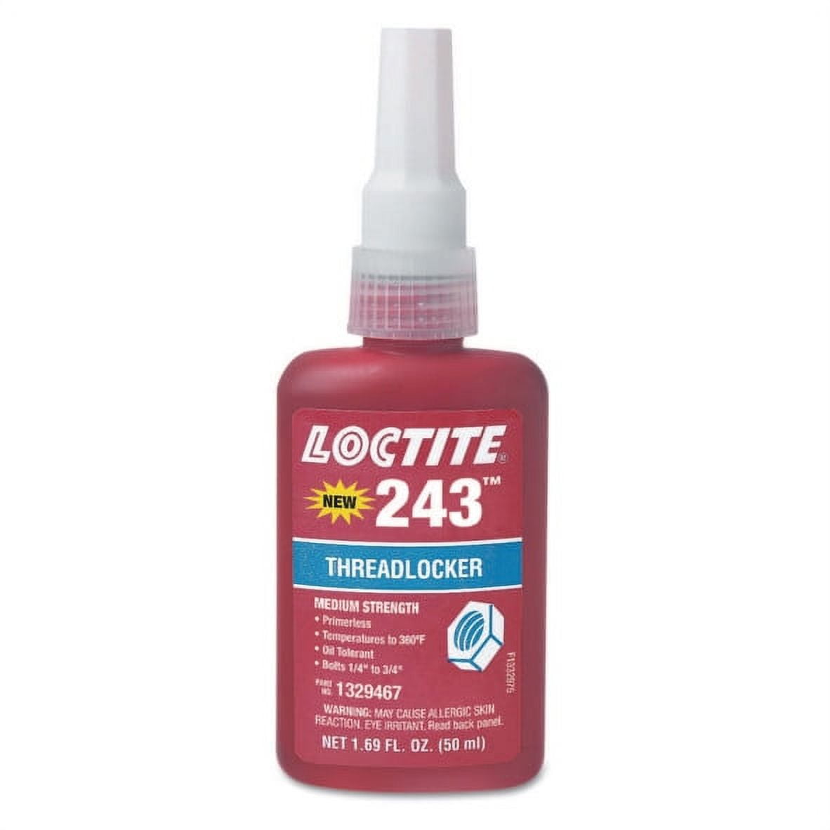 Loctite 243 Threadlockers, Medium Strength, 50 mL, 3/4 in Thread, Blue