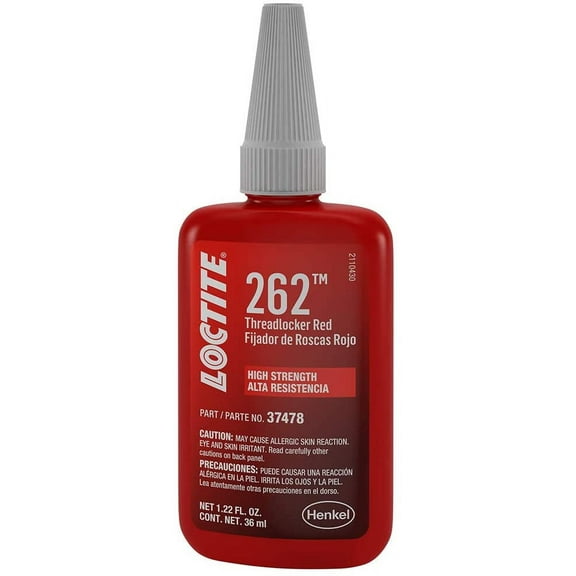 Loctite 262 Threadlocker for Automotive - High-Strength, Oil Tolerant, High-Temp, Anaerobic, Red, 1.22 fl.oz.