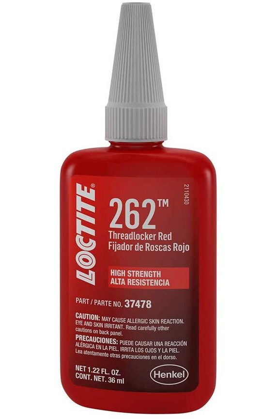 262 Threadlocker for Automotive - High-Strength, Oil Tolerant, High-Temp, Anaerobic, Red, 1.22 fl.oz.