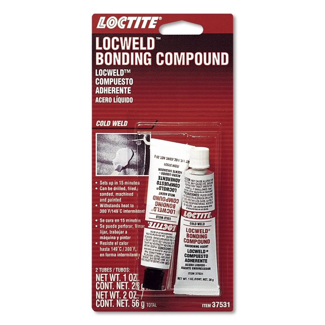 Loctite 37531 LocWeld Epoxy Bonding Compound Tube, 1oz, (Pack of 2