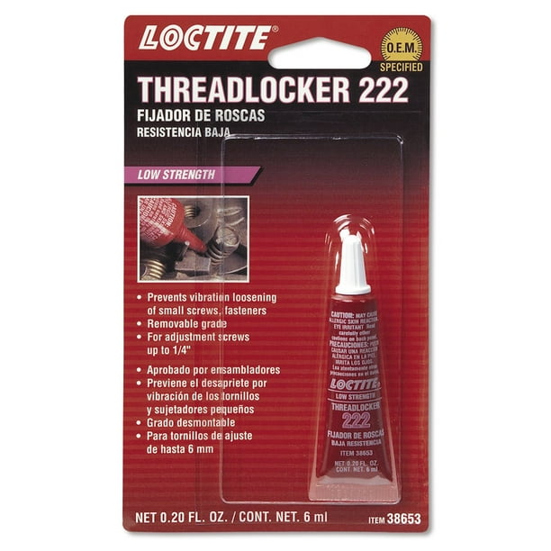 Loctite 38653 222 Purple Low Strength Thread Locker Tube 6 ml 2 Pack
