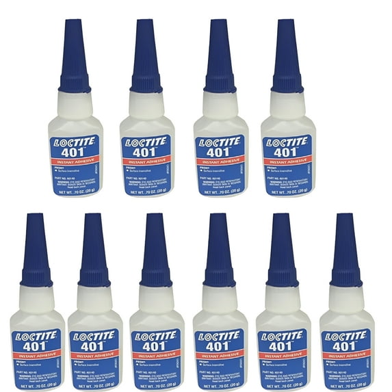 Loctite 401 Super Glue For Metal, Rubber, Ceramic Leather 10-Pack 20g