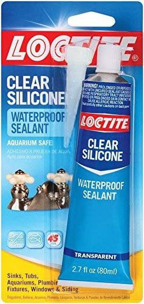 Loctite 908570-6 Clear Silicone Waterproof Sealant, 2.7 oz. Tubes Case of 6  