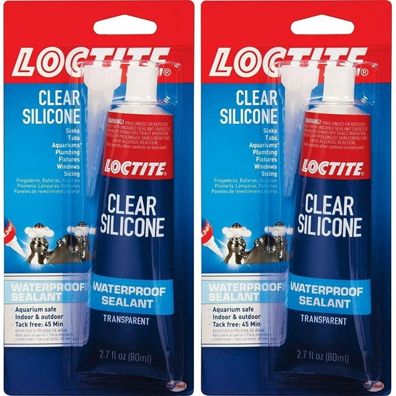 Loctite 908570, Silicone, Clear Waterproof Industrial Sealant, 2.7 oz, 2 Pack