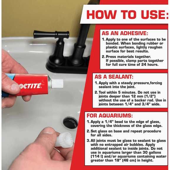 Loctite Clear Silicone Sealant - Pack of 2  Residential Use, Standard Application