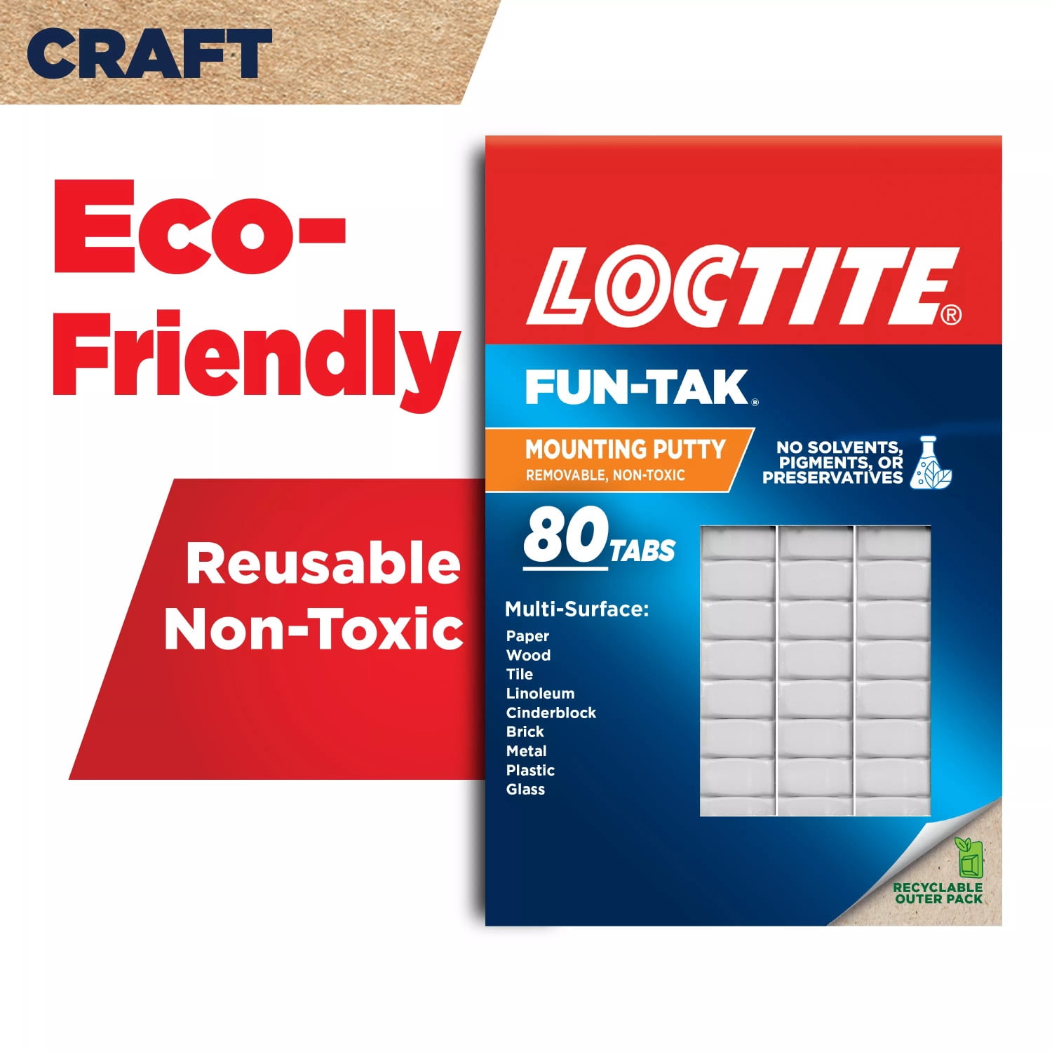Loctite Eco Fun-Tak Mounting Putty, Pack of 1, White 2 oz Wallet
