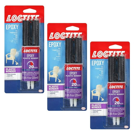 Loctite Epoxy Plastic Bonder 0.85-Fluid Ounce Syringe 1363118 - 3 Pack