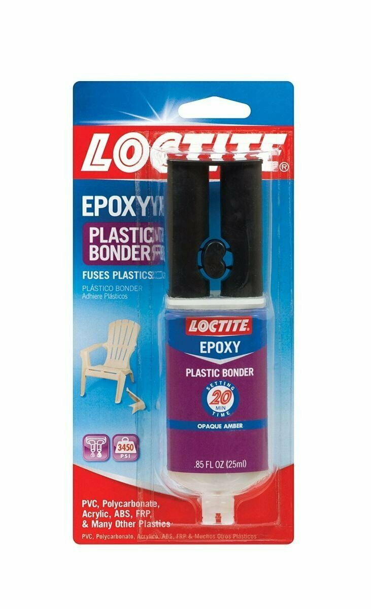 Loctite Epoxy Plastic Bonder, Waterproof, Amber, 0.85Fluid Ounce