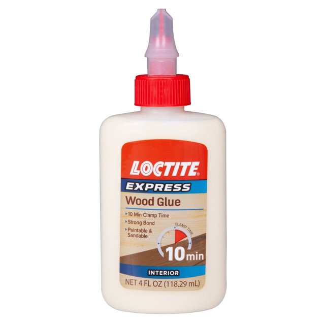 Loctite Express Wood Glue 10 Minute Bond Interior, Yellow 4 fl oz