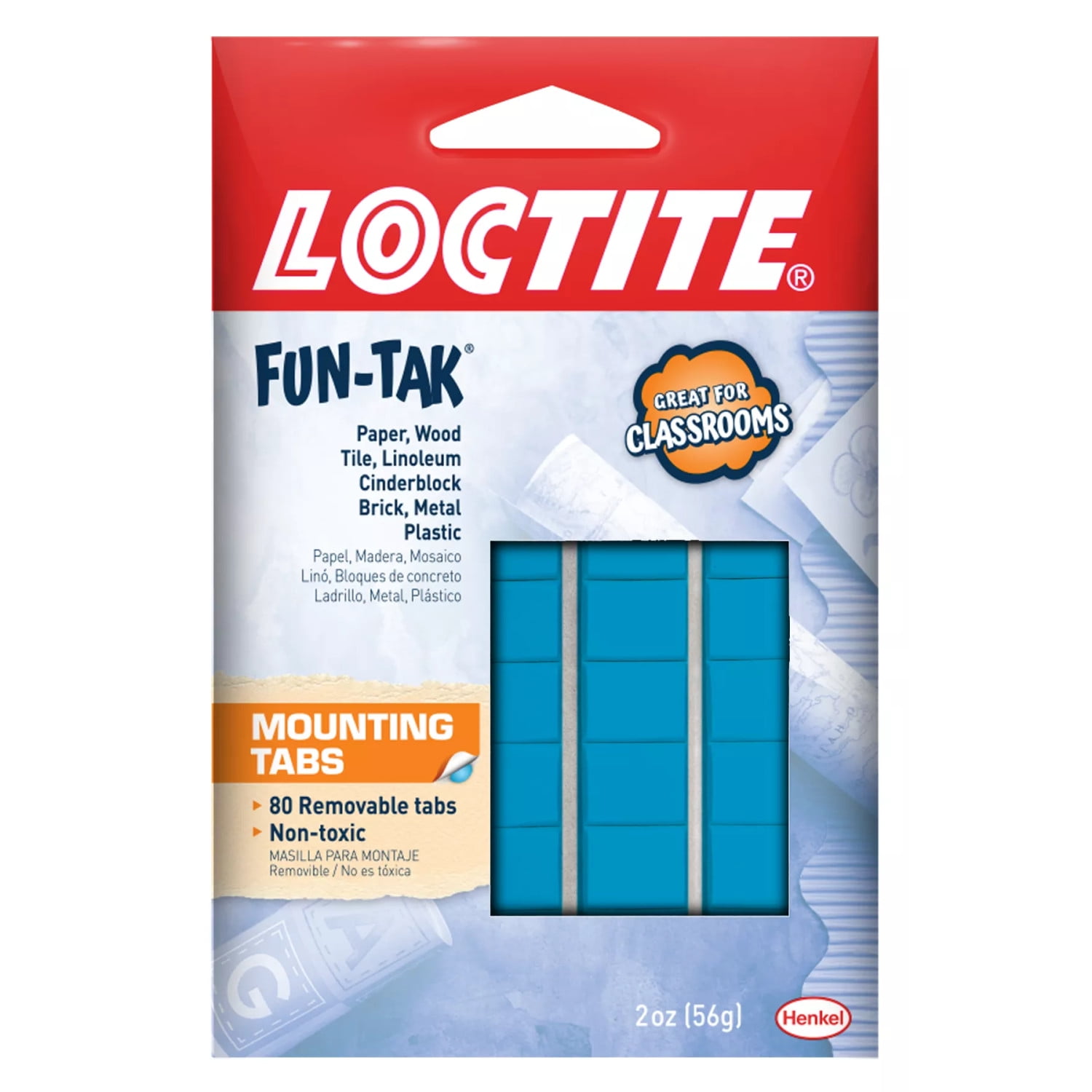 Loctite Fun-Tak Mounting Tabs, Blue - 80 count