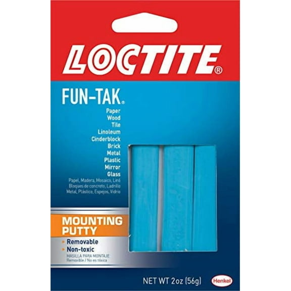 Loctite Fun-Tak Reusable Mounting Putty, 2 oz, 12-Pack Wallet