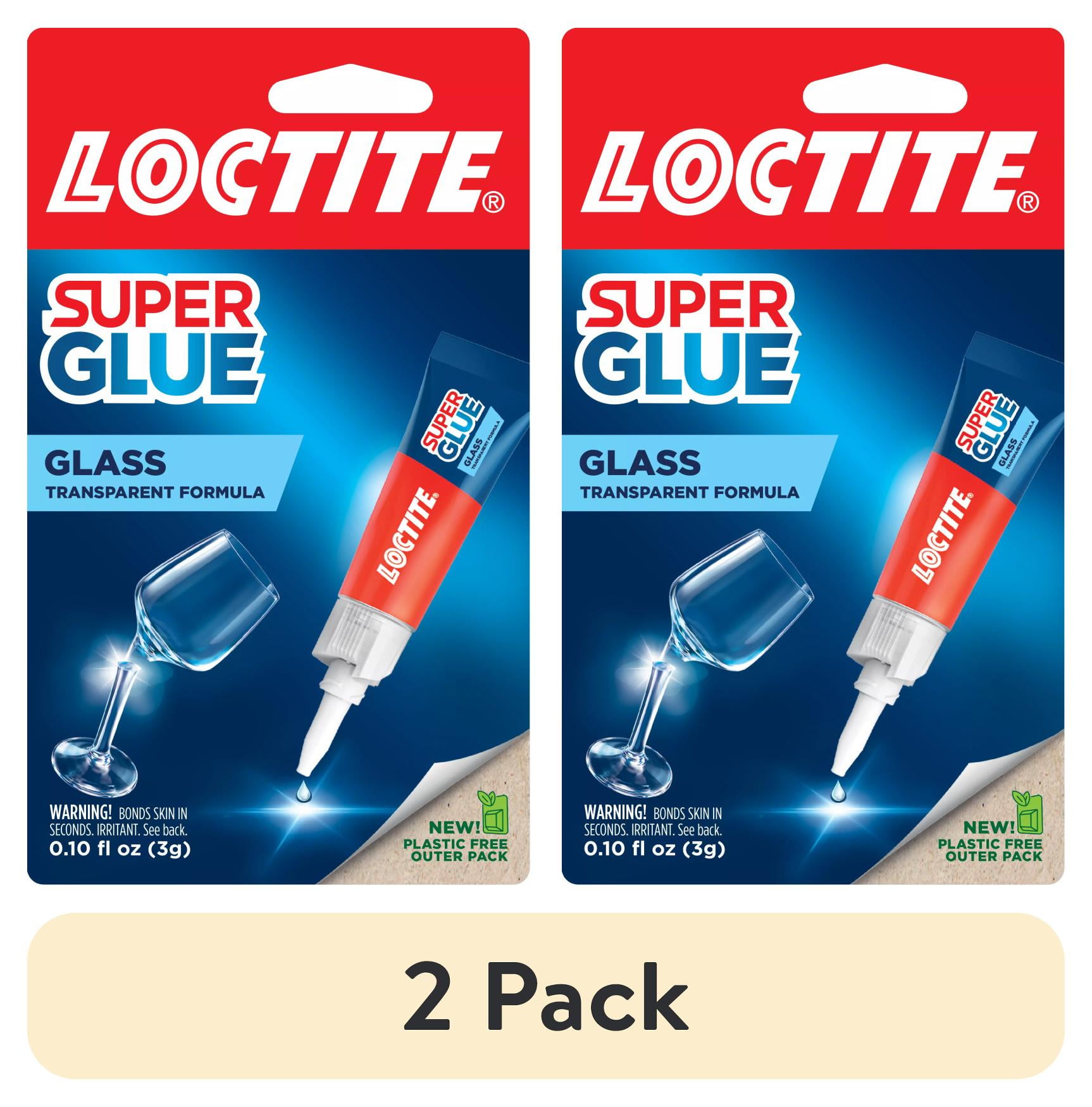 2 pack) Loctite Glass Glue, Pack of 1, Clear 2 g Tube 