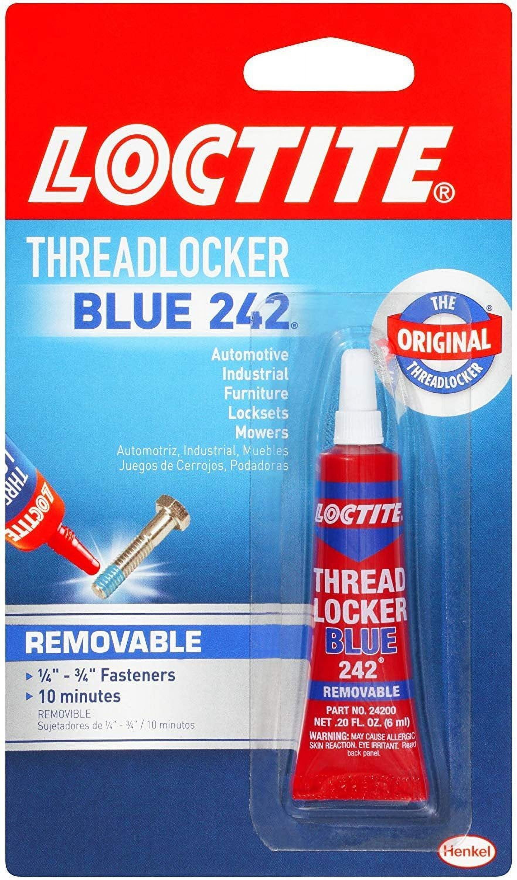 Loctite Heavy Duty Threadlocker, 0.2 oz, Blue 242, 12 Pack 
